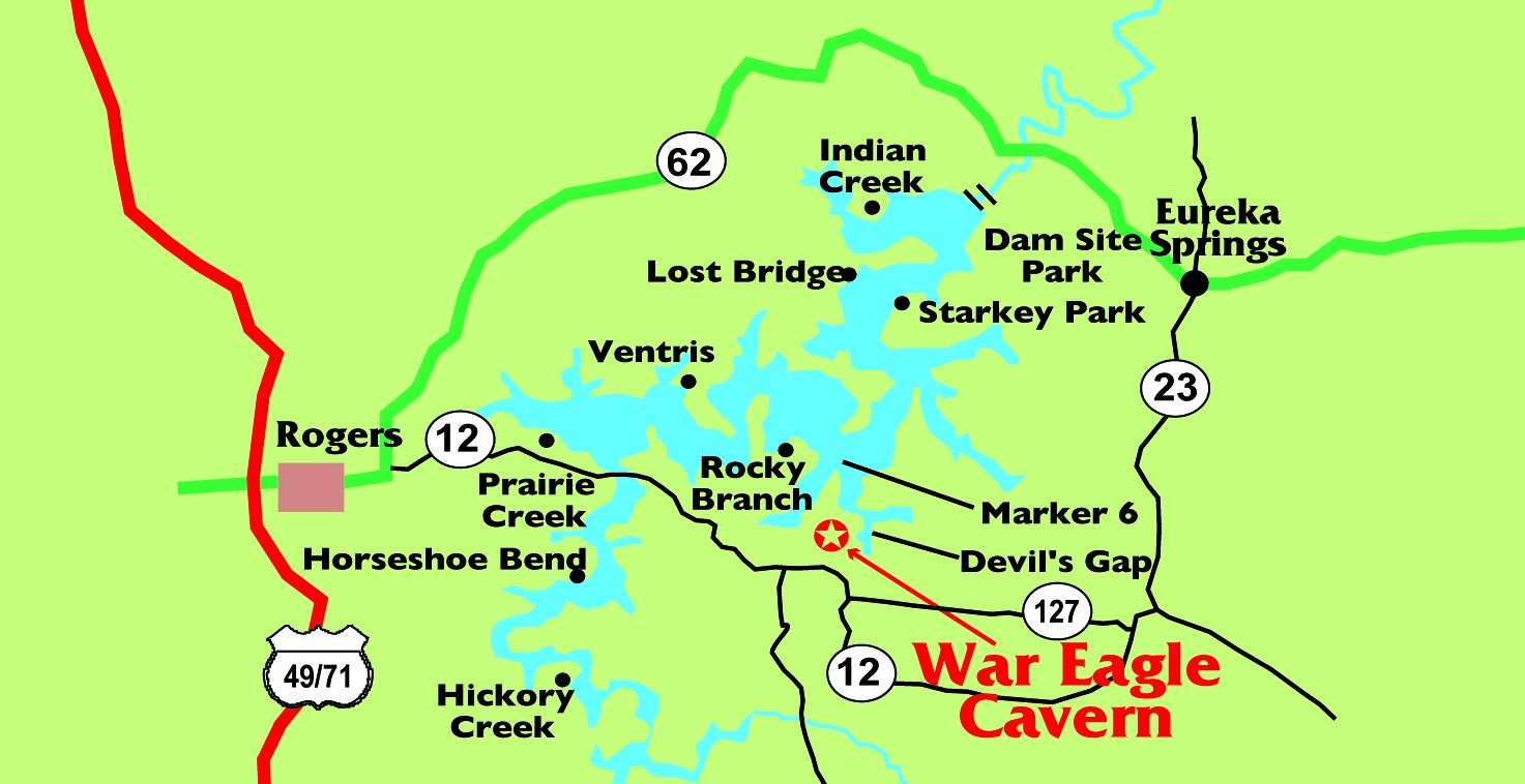 Map to get to cave by boat